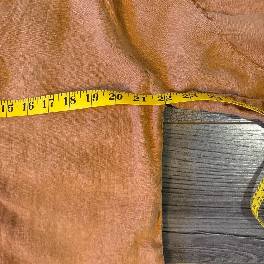 Beaumont‎ Organic Francesca Linen Top In Almond linen blouse balloon sleeves - Picture 10 of 13